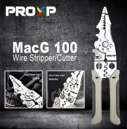 Tools Proxp MacG 100 Tang Dekrustasi Kabel Pengupas Kawat Multi Alat Tang Alat Perbaikan Kawat Multifungsi Pemotong Pengupas Kabel Listrik